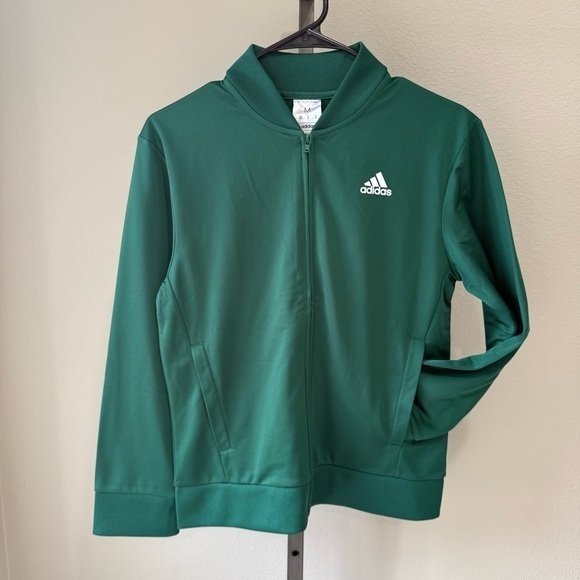 adidas Other - NWT Adidas dark green youth full zip bomber jacket size medium (10/12)